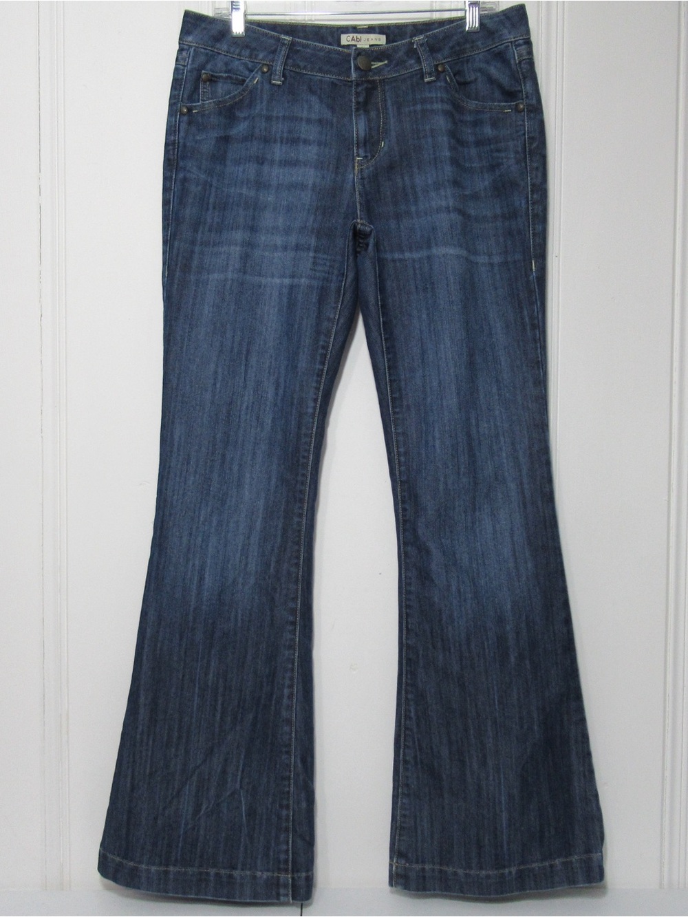CAbi Wide Leg Flared Denim Jeans Size 10 Long
